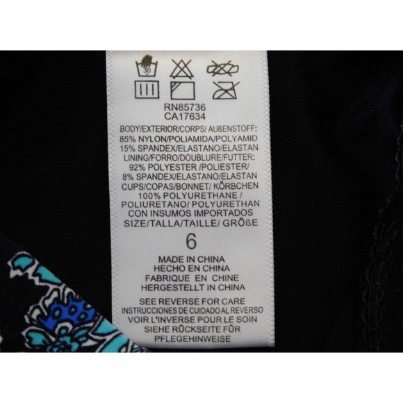 Michael Kors Swimsuit Women's One Piece Blue Strapless Swim Suit Size 6 - Picture 7 of 9